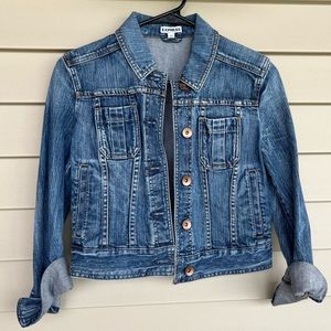 Express Jeans Cropped Denim Jacket Size: XS